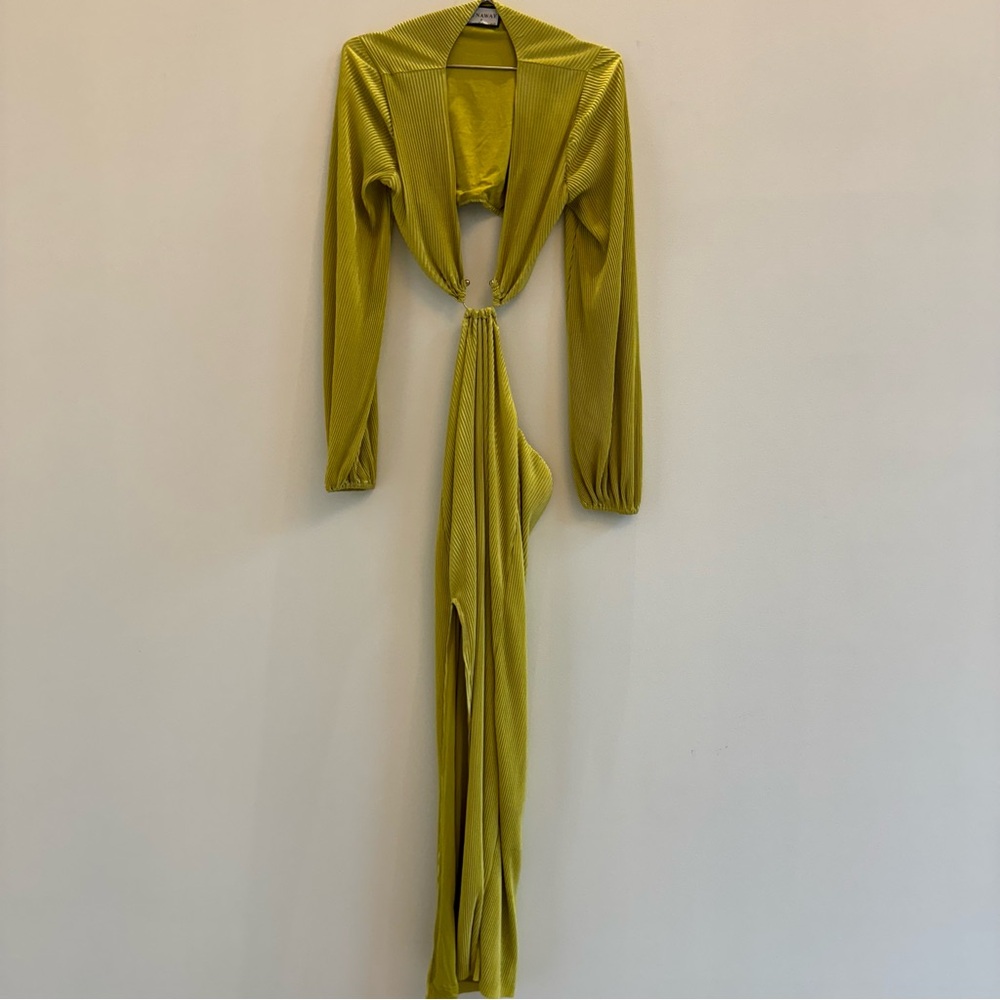 Elegant Green Long Sleeve Dress